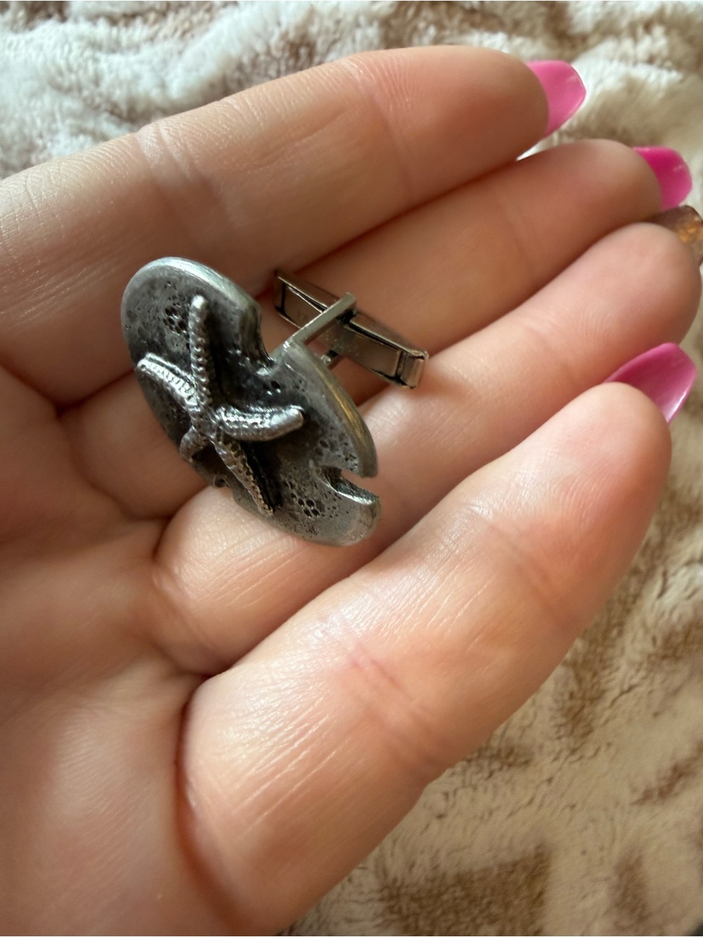 Silver Starfish Men's Cufflinks - Nautical Accent